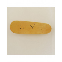 Skateboard Horloge murale - Bois Naturel