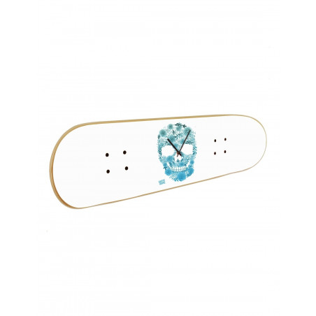 Skateboard Horloge murale - Blanche tête de mort