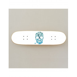 Skateboard Horloge murale - Blanche tête de mort